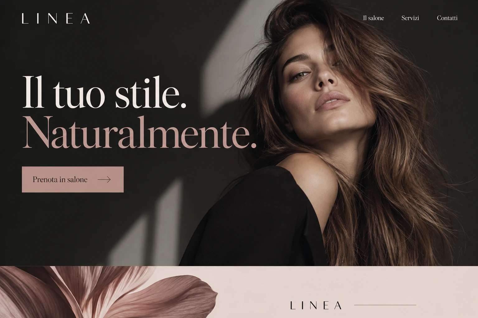 Linea: Il tuo stile. Naturalmente. Anteprima illustrativa per parrucchiere.